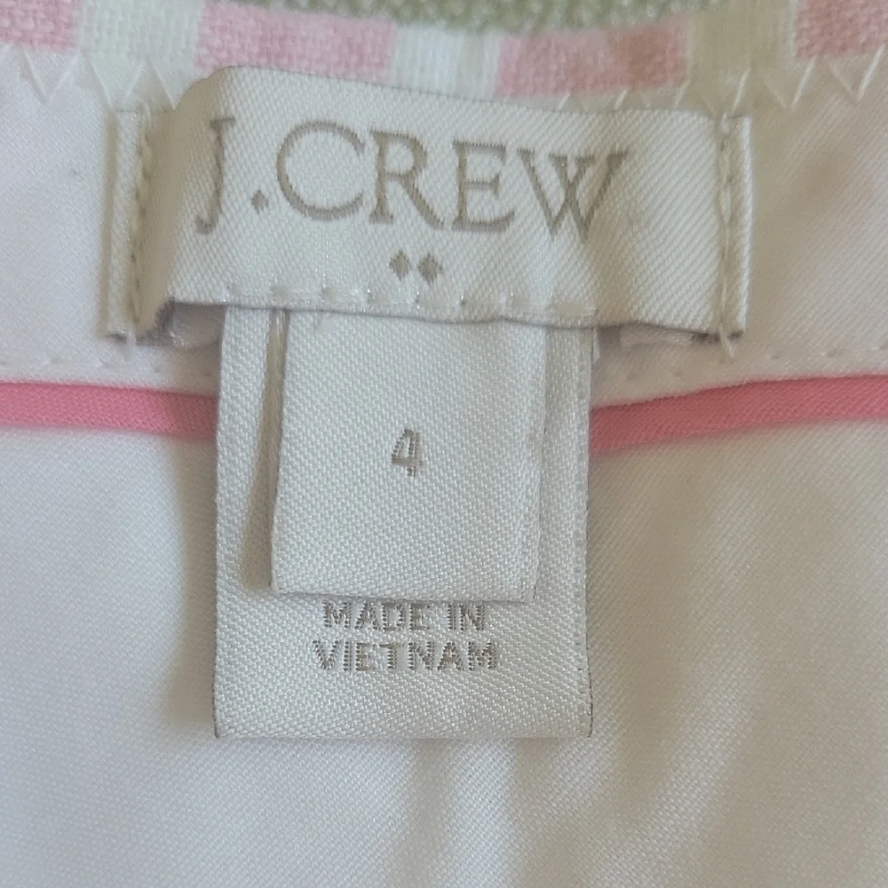 J. CREW  Pink and White Striped Shorts Size 4 - Picture 3 of 3
